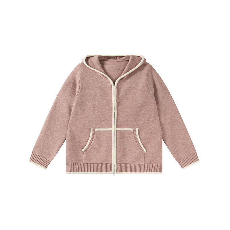 

Женский кардиган с капюшоном и двойной молнией, цветные блоки, больших размеров, Зима 2025 XL