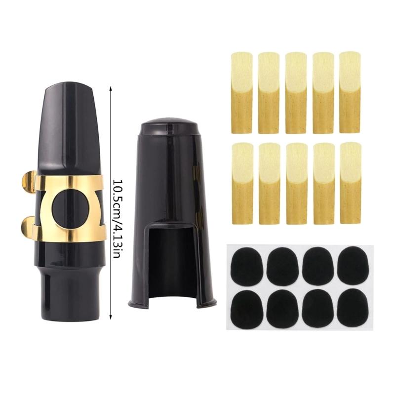 Alto Saxophone Mouthpiece Kits Includes Saxophone Mouthpiece, Plastic Cap, and Metal Ligature Clip Sax Saxophone Parts