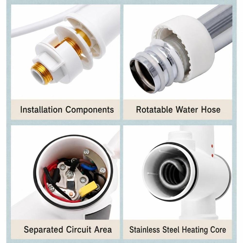 3000W Electric Water Heater Tap on-Demand Hot Water Kitchen Faucet Heater Household Use