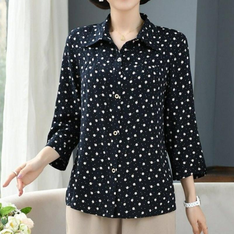 Autumn Shirt Clothes Mother 9-point Sleeve Thin Jacket Fashion Shirt Women
