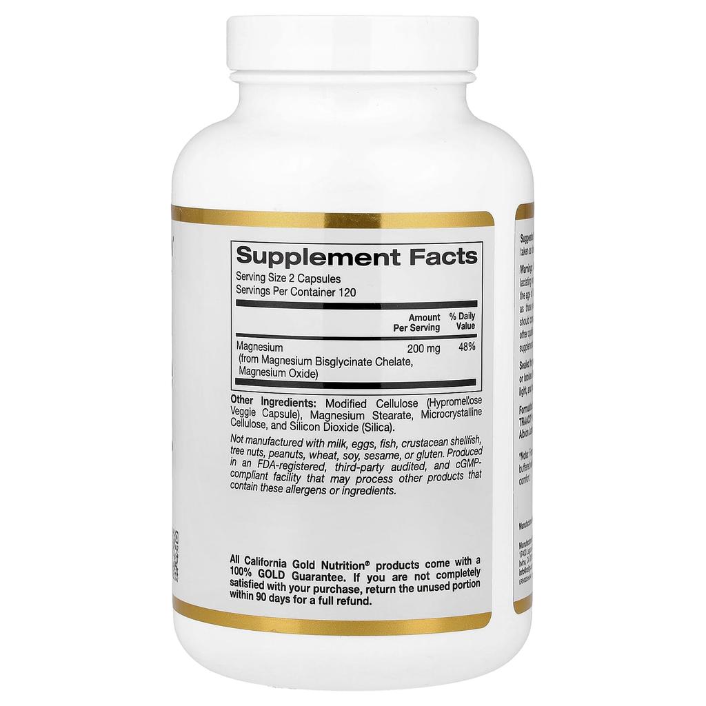 Bisglicynian magnezu, wyprodukowany przez Traacs®, 240 kapsułek wegetariańskich (100 mg na kapsułkę)