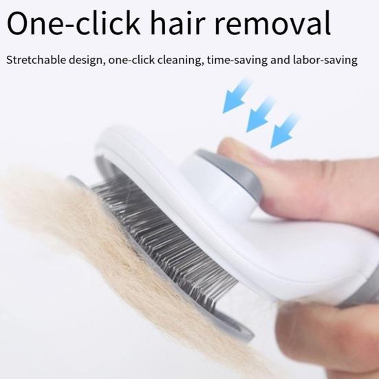 Yousheng Dog Grooming Brush Angled Teeth Pet Detangling Comb Self-Cleaning Deshedding Brush Removes Loose Fur Undercoat for Long Short Hair Cats