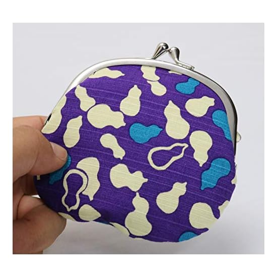 Kyoyu Made In Japan Gamaguchi (Clasp) Wallet Pouch, 100% Cotton, Lucky Charm, Approx. 12×11.5cm, Coi