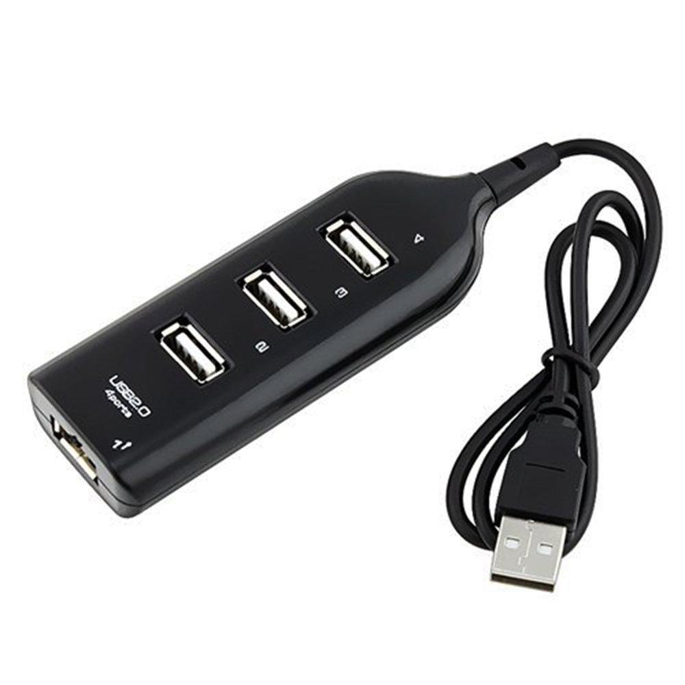 Sherry 480Mbps USB Compatible with PCs and Tablets Transmission, 4-Port High-Speed Hub, 2.0 Standard, Black,