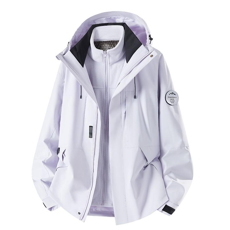 Womens 3-in-1 Hiking Jacket 2026 Lightweight Windproof Outdoor Shell With Removable Fleece Liner Small Stature
