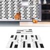 24pcs PVC Faux Brick Wall Sticker black white 3.94*7.87in Self Adhesive Wall Tile Rectangle Self-adhesive