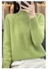 Women's Cashmere Wool Pullover: Half-High Neck, Loose Fit, Korean Style Knit Base Layer for Autumn/Winter