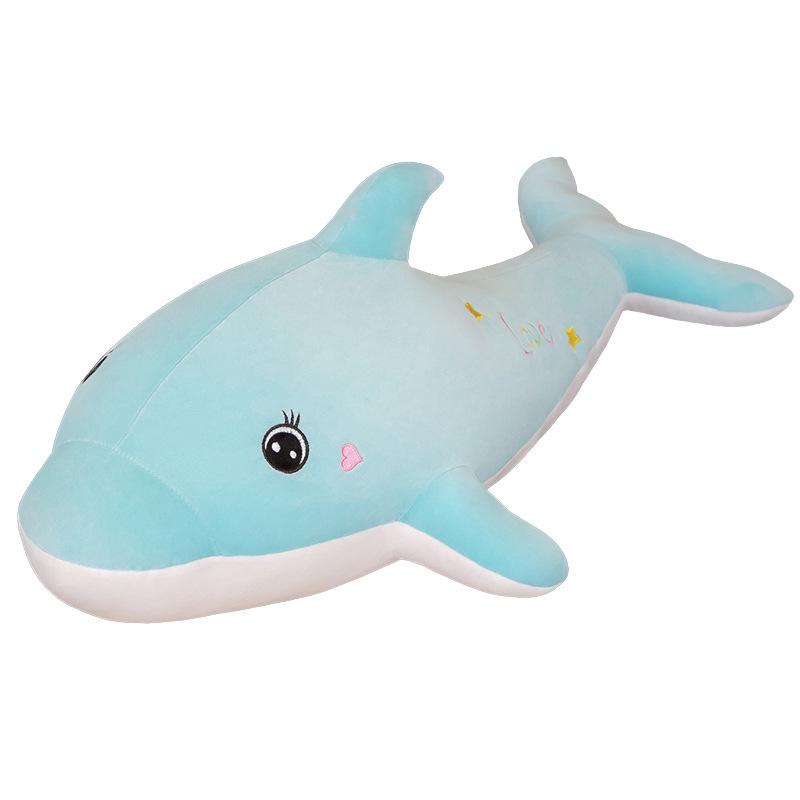 Cartoon Soft Dolphin Throw Pillow Plush Toy Doll Aquarium Whale Doll Children Soothing Rag Doll Gift