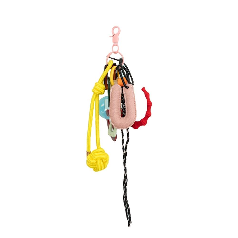 Backpack Decor English Letter PU Keychain Uppercase Letter DIY Keyring  Men/Women