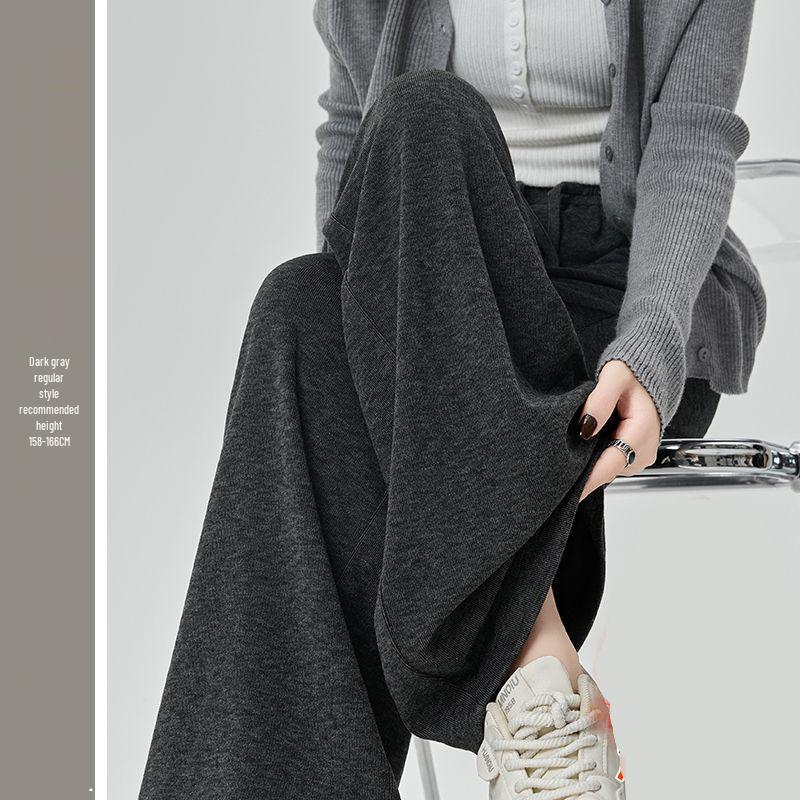 Drapey Slimming High-Waist Glutinous Rice Pants – Women's Spring/Summer Loose Fit, Narrow Wide-Leg, Petite Straight-Leg, Casual Comfort