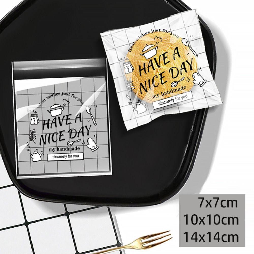 

100Pcs Have A Nice Day OPP Self Adhesive Pouch Xmas Gift Packaging Bags 7x7cm