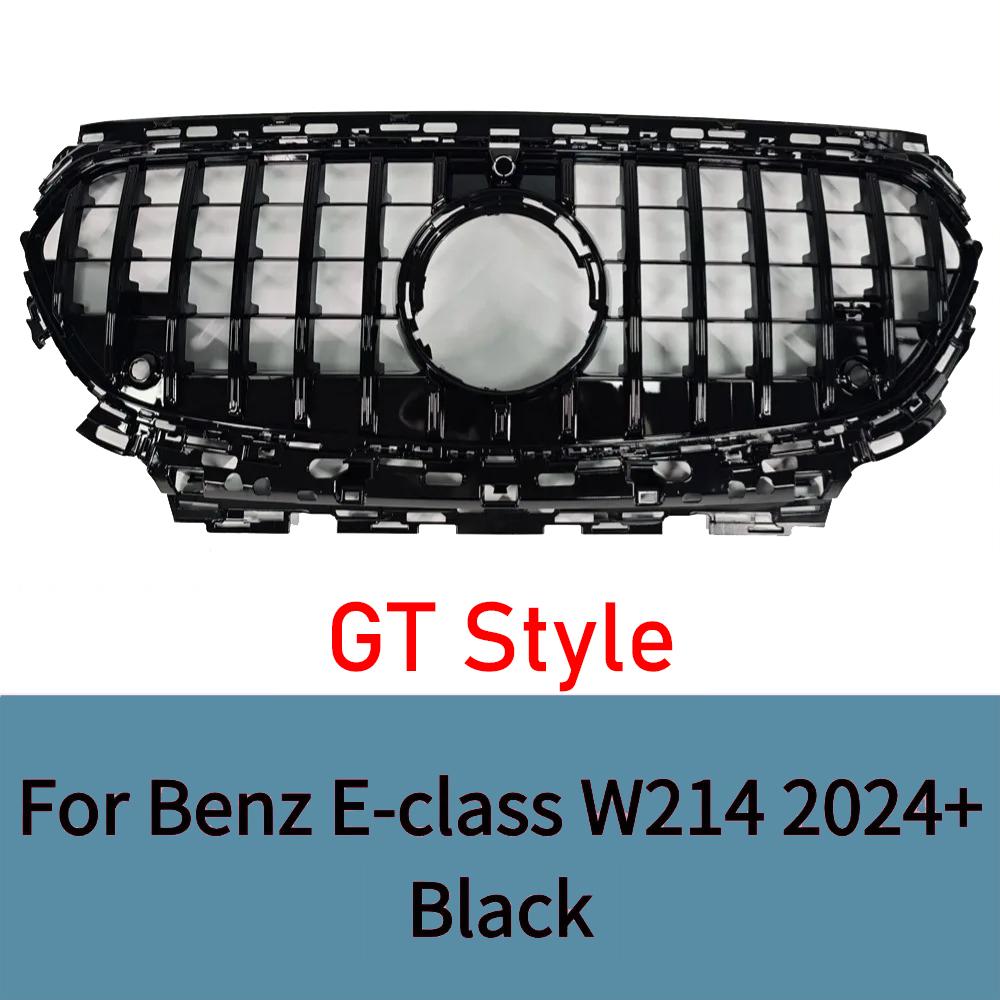 For Mercedes E-Class W214 S214 2025-2025 Front Grill Radiator Grille ABS Gloss Black Chrome Trim Bumper Mesh Panel Replacement