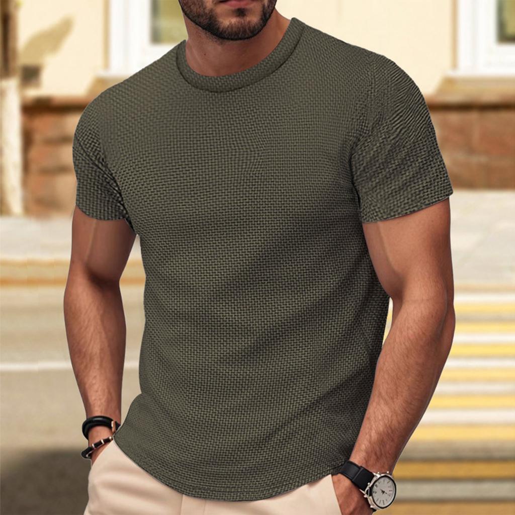 T-shirt à col rond pour homme - Haut décontracté à manches courtes pour le sport