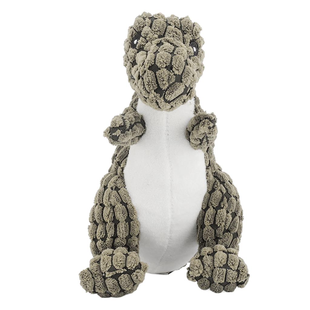 Dog Squeaky Toy Teeth Cleaning Bite Resistant Interactive Dinosaur Shape Plush Puppy Chewing Toy