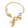 Modern Coastal Starfish Shell Bead Chain Bracelet Adjustable Design Wristband Stainless Steel Jewelry Present
