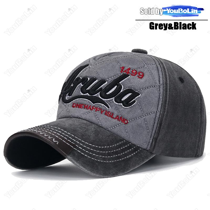 Хлопковая регулируемая двухцветная бейсболка с вышивкой  Aruba , кепка-тракер, кепка для папы, солнцезащитная шляпа