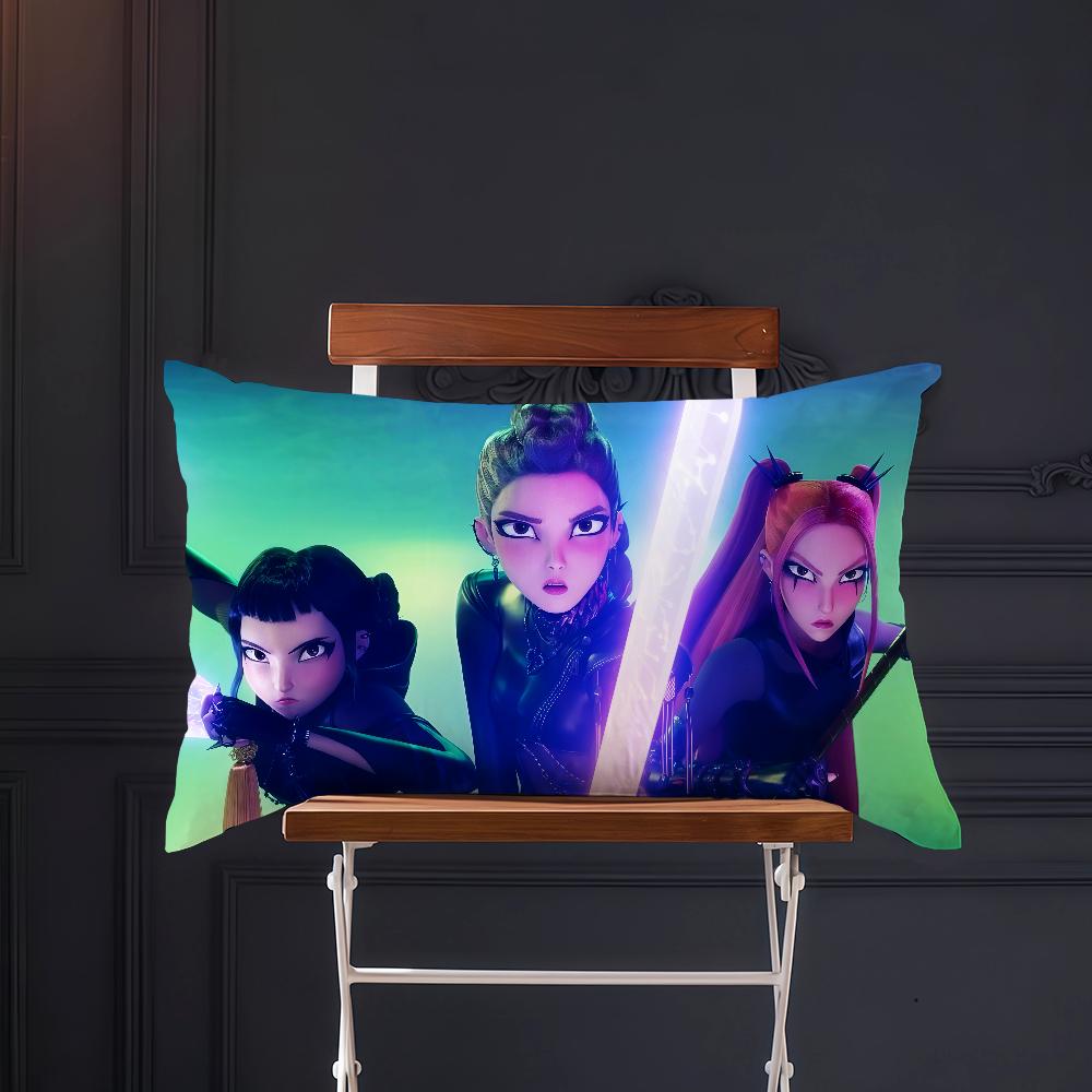 Anime Funny Meme K-Kpops D-Demon H-Hunters Cushion Cover Rectangle Pillow Cover Home Sofa Living Room Coffee Shop Pillowcase