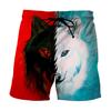 Mens Summer Beach Board Shorts Beach Boxer Trunks 3D Wolf Print Boardshorts Men Casual Short Bermudas Masculina