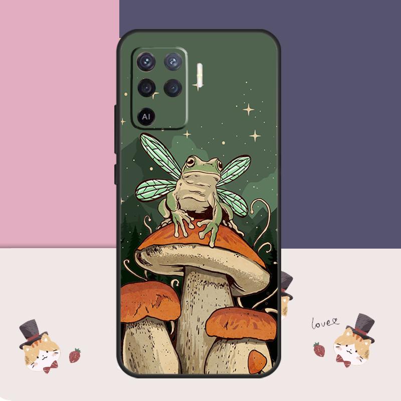 Cottagecore Frog Aesthetic Case For Oppo A76 A96 A16 A60 A98 A58 A78 A18 A38 A80 A40 A77 A57 A17 A74 A54 A94 A15 A5 Pro