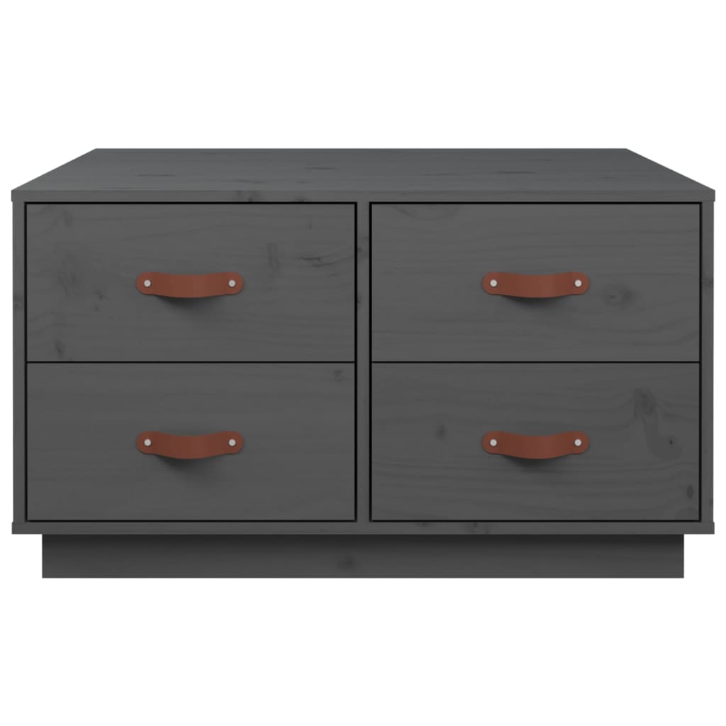  Coffee Table, Grey, 80x80x45 Cm, Solid Pine Wood