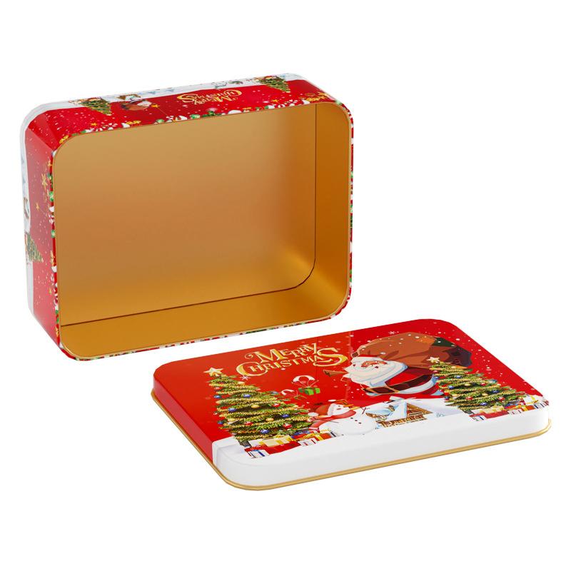 Christmas Transparent Window Tin Box Cookie Candy Tinplate Chocolate Storage Box With Exquisite Lid Christmas Gift Packaging Box