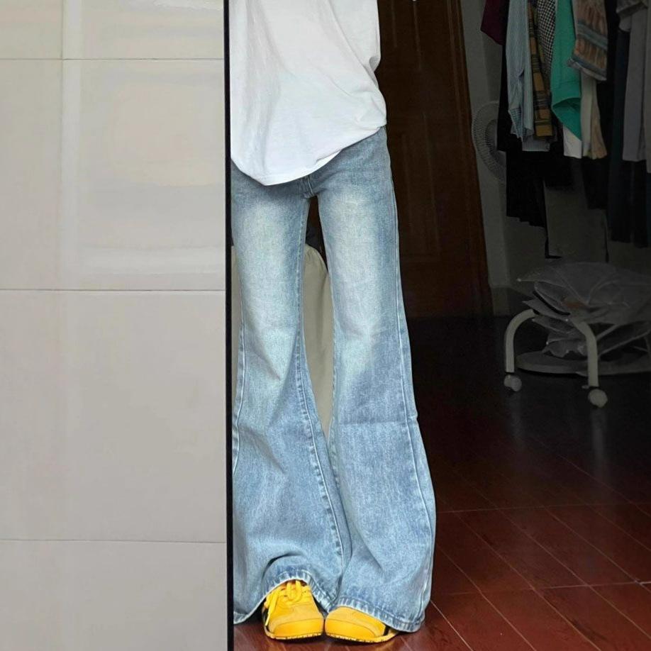 Comfortable Not Stick Leg Micro Flare Jeans Female Autumn Big Yards High-waisted Horseshoe Trousers Small Size Skinny Flared Trousers Long Denim Pants