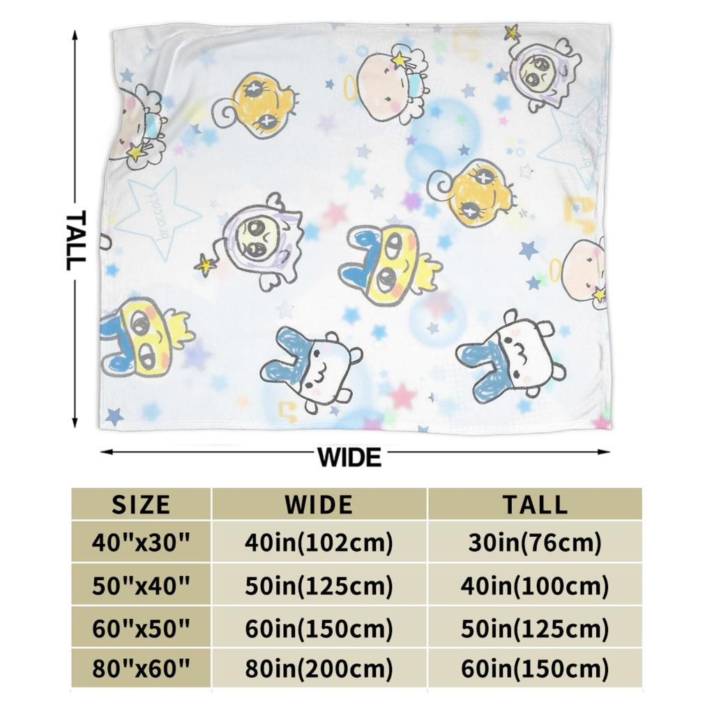 Tamagotchis Mametchi Flannel Blanket Spring Soft Bedding Throws for Girls Boys Couch Chair Print Bedspread Sofa Bed Cover