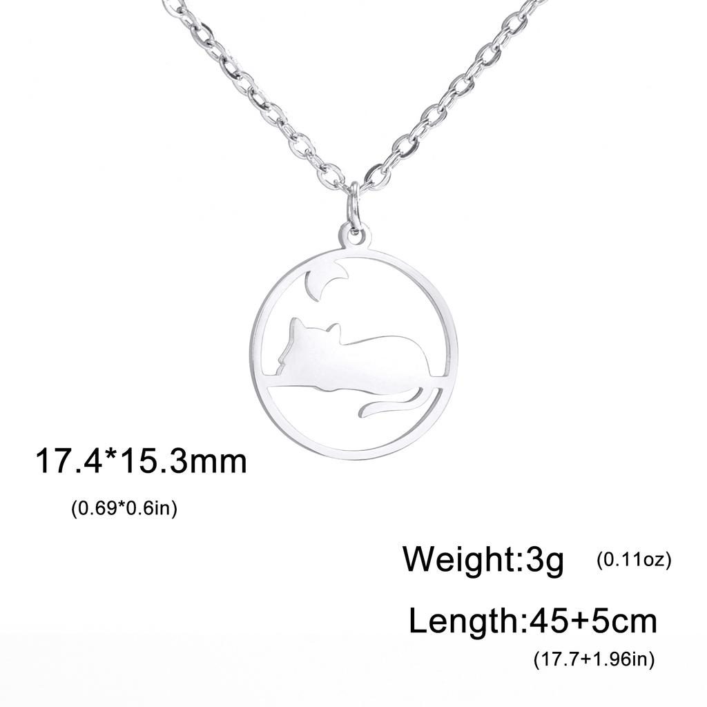 Cazador Walking Cat Kitten Necklace for Women Stainless Steel Round Pendant Animal Chain Necklaces Jewelry 2026 Wholesale New