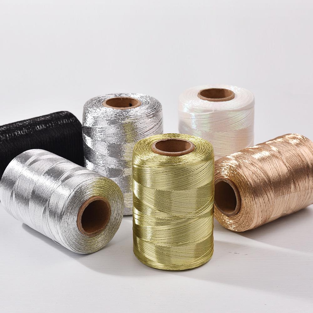 Korean Crochet Gold Hook 1mm Silver Thread Handmade Braided Rope for DIY Crochet Bags