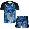 Neonati maschi Abbigliamento Animali gatto 3D T-shirt Set Estate Bambini Abbigliamento casual Set di cartoni animati per ragazzi Ragazze 1-14 anni Vestito per bambini