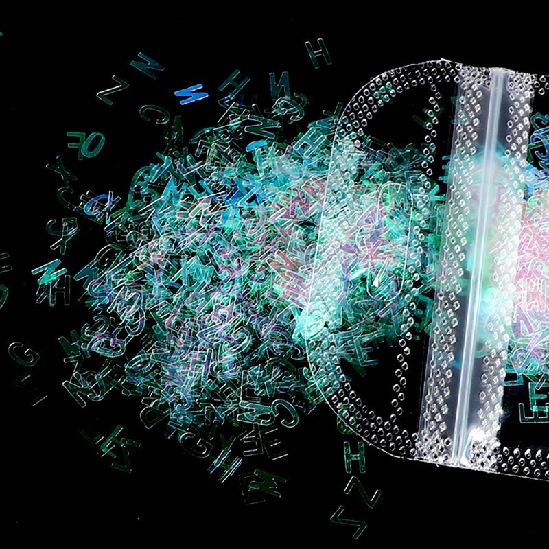 5 barev Abeceda Třpytky Epoxidová Pryskyřice Festival Hunky Dopisy Smíšené Flitry