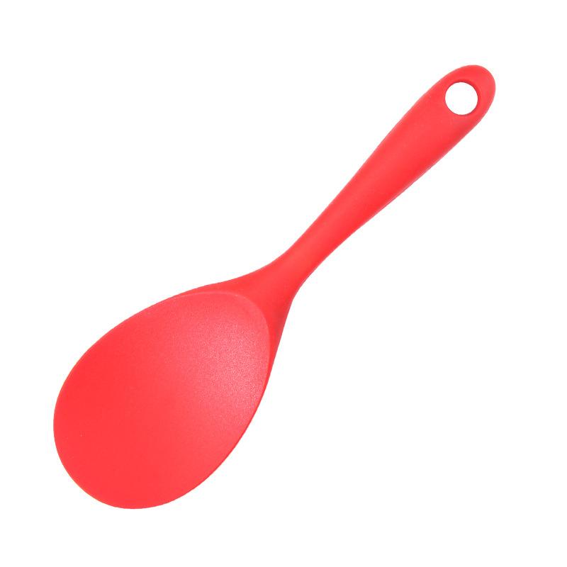 

1pc Integrated Silicone Rice Spoon, Non-Stick Rice Scoop, Heat-Resistant Rice Cooker Spoon, Kitchen Rice Spoon червоний