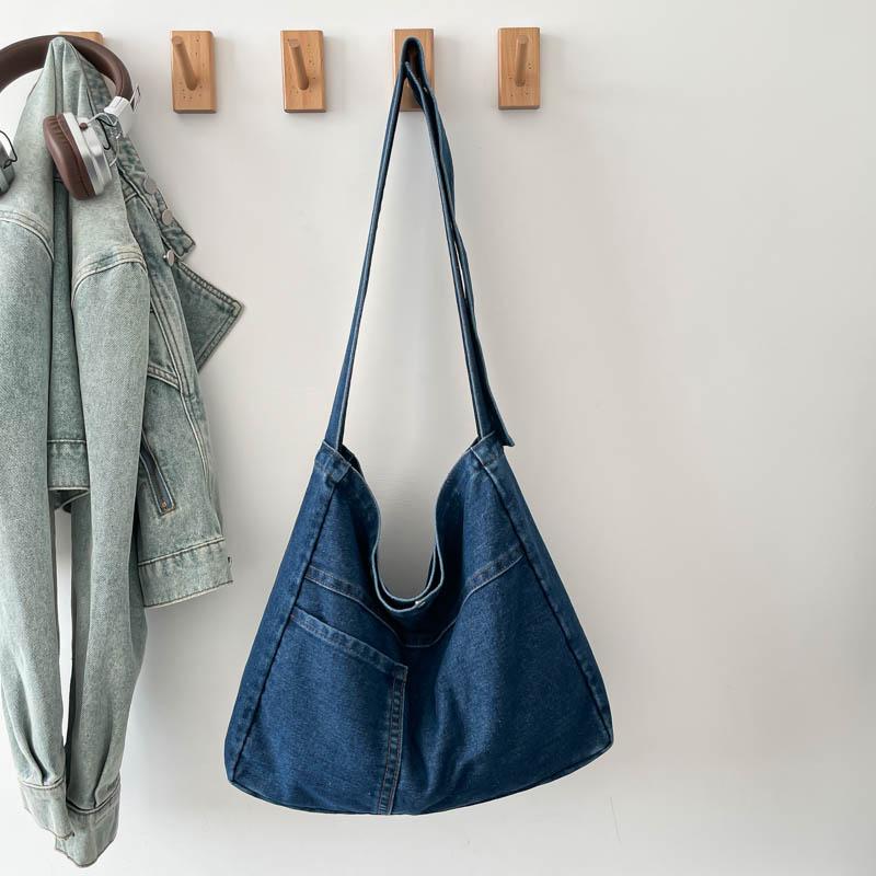 Denim Bag Large Capacity Crossbody Bag Student Class Shoulder Bag
