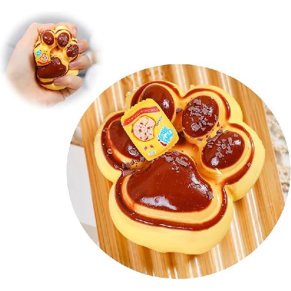 Handmade Cat Paw Taba Squishy,Cute Soft Squeeze Toys, Kawaii Fluffy Squishies Sensory Toys,Silicone Squeeze Toys for Stress Relief, Fidget Toys