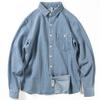 Men's Trendy Retro Casual Denim Shirt: Spring/Autumn Stripe Lapel Long Sleeve