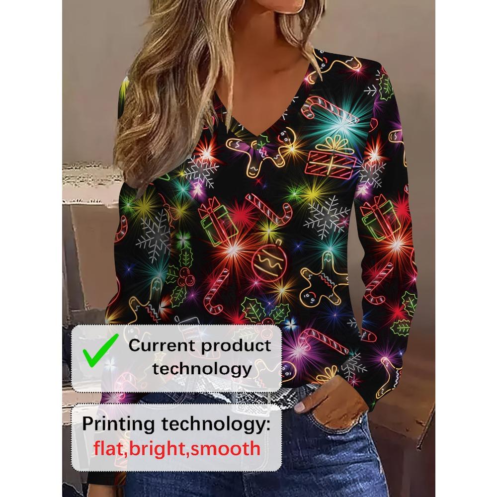 Simple Casual Fashion Elegant V-neck Long-sleeved T-shirt, Casual Fashion Long-sleeved Sports Shirt