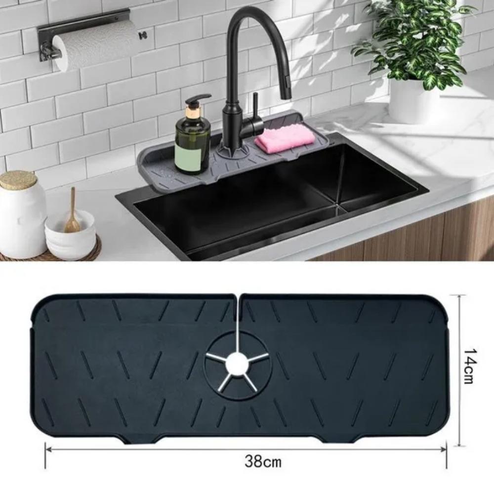 1PC/SET Silicone faucet pad, sloping drain pad on the back, thickened faucet pad