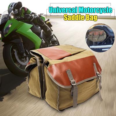 Segeltuch-Motorrad-Satteltaschen, großes Fassungsvermögen, Stauraum, Pferde-Rucksack