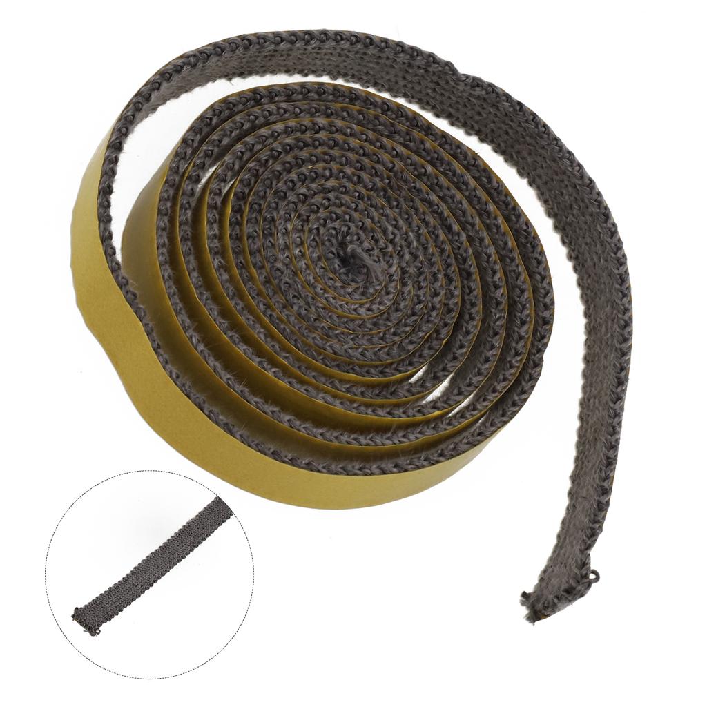 Heat Resistant Flat Stove Rope Gasket 2m Black Fiberglass Sealing Parts For Stove Glass, Oven, Chimney Doors Replacement Parts