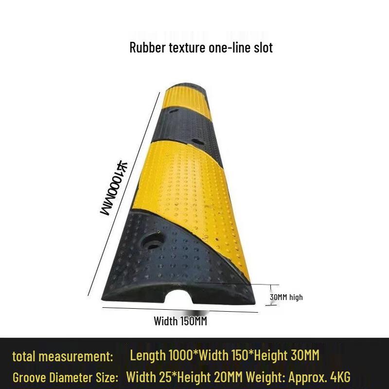 Black & Yellow Outdoor 2-Channel Rubber Cable Protector Ramp