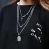 "European & American Double-Layer Love Necklace: Hip-Hop Inspired Long Sweater Chain for Women"