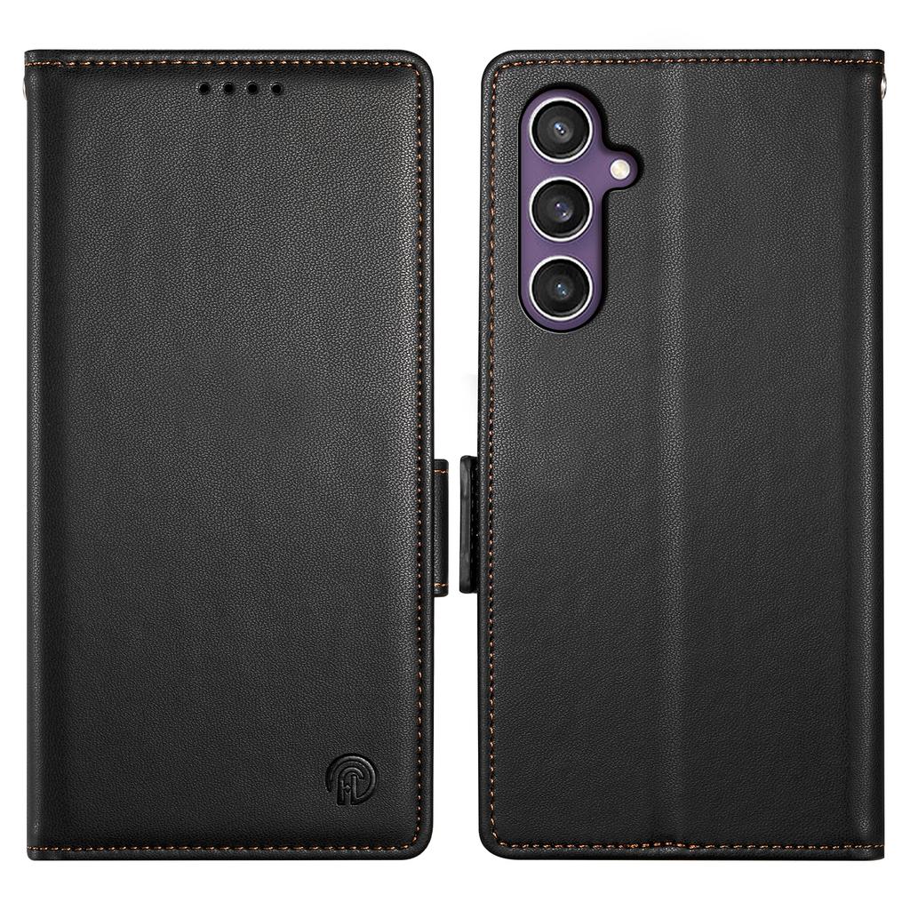 DF-010 For Samsung Galaxy S24+ Wallet Case Leather Phone Cover Side Magnetic Clasps