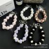 Autumn and Winter Plush Pearl Bracelet with 3D Bow Pendant, Phone Chain, Lanyard, Bag Charm, Keychain