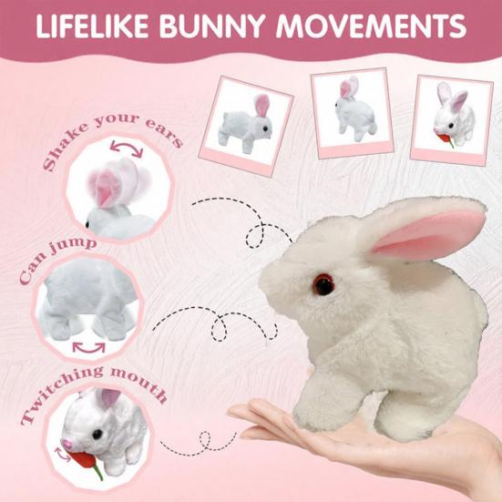 1/3Pcs Electric Plush Bunny Toy with Carrot Interactive Shaking Ears Jumping Rabbit Plushie