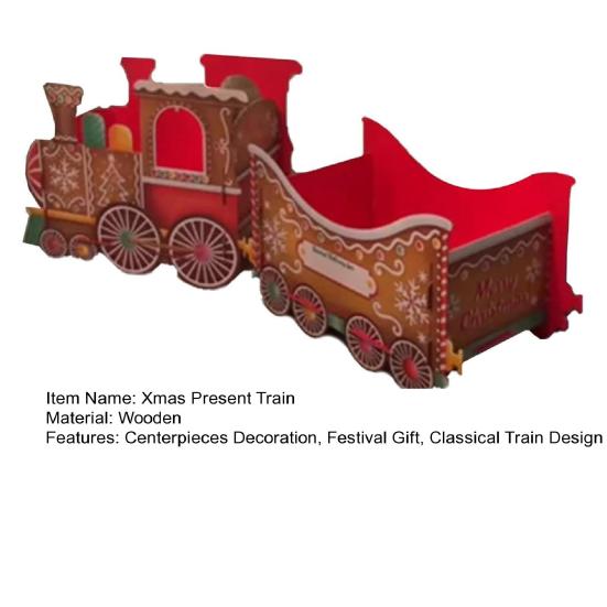 Christmas Presents Train Toy Santa Gift Boxes Express Gingerbread Classical Train Ornament Holiday Party Centerpieces Decoration Festival Gift