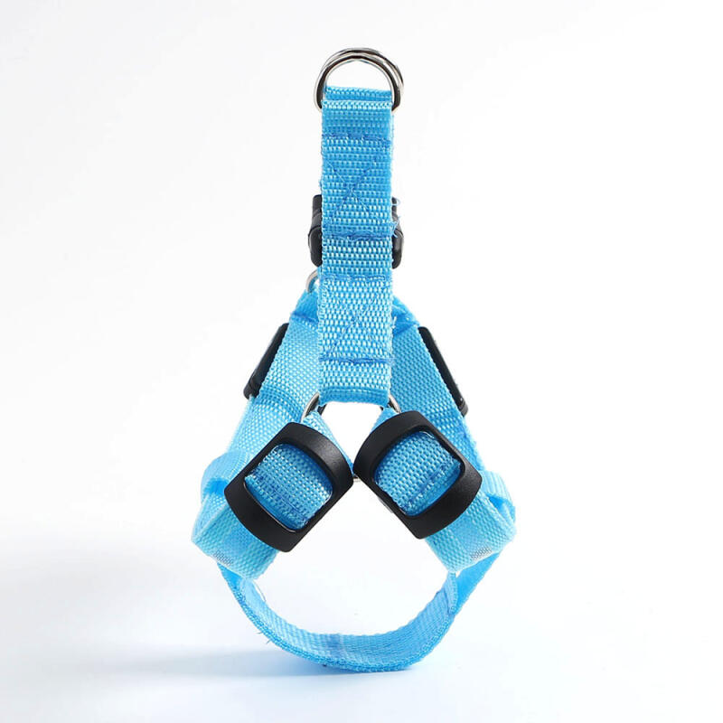 LED Dog Harness Chest Leash (S/Blue)