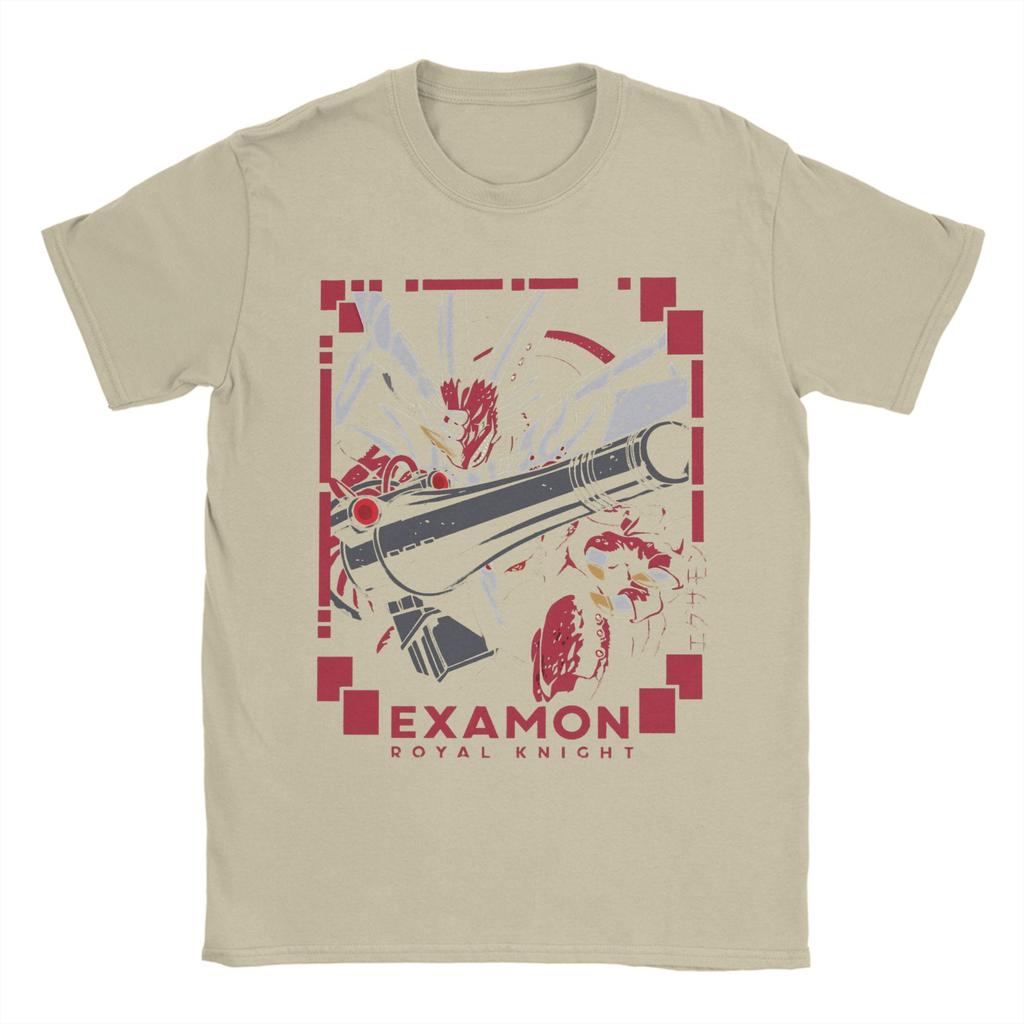 Vintage Digimon Royal Knight Examon Tshirts Men 100%Cotton Short Sleeve  Crewneck Summer Tops