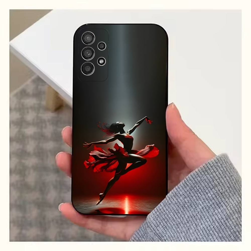 Dancing Art Ballerina  Case For Samsung S25,S24,S23,S22,S20,S21,S10,Ultra,Plus,Lite,FE,Soft Silicone Black Cover