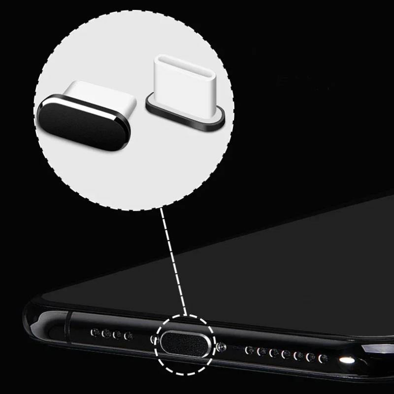 Metal Type C Anti Lost Dust Plugs Lightweight Dustproof Port Covers for Android Phones Laptops Tablets Students Gifts