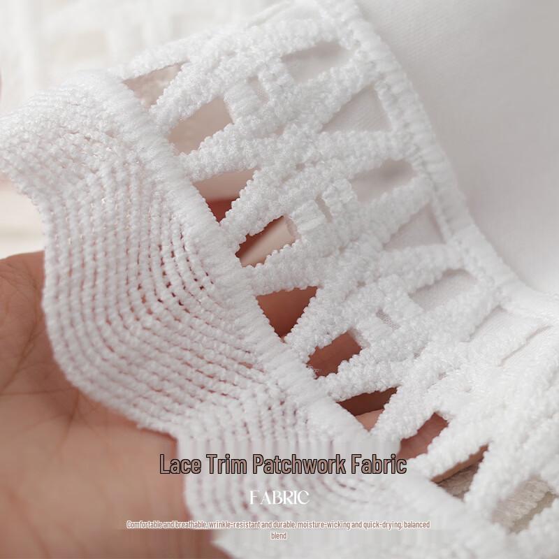 VICTORIA&VERA Women's Lace-Trim Short Sleeve T-Shirt